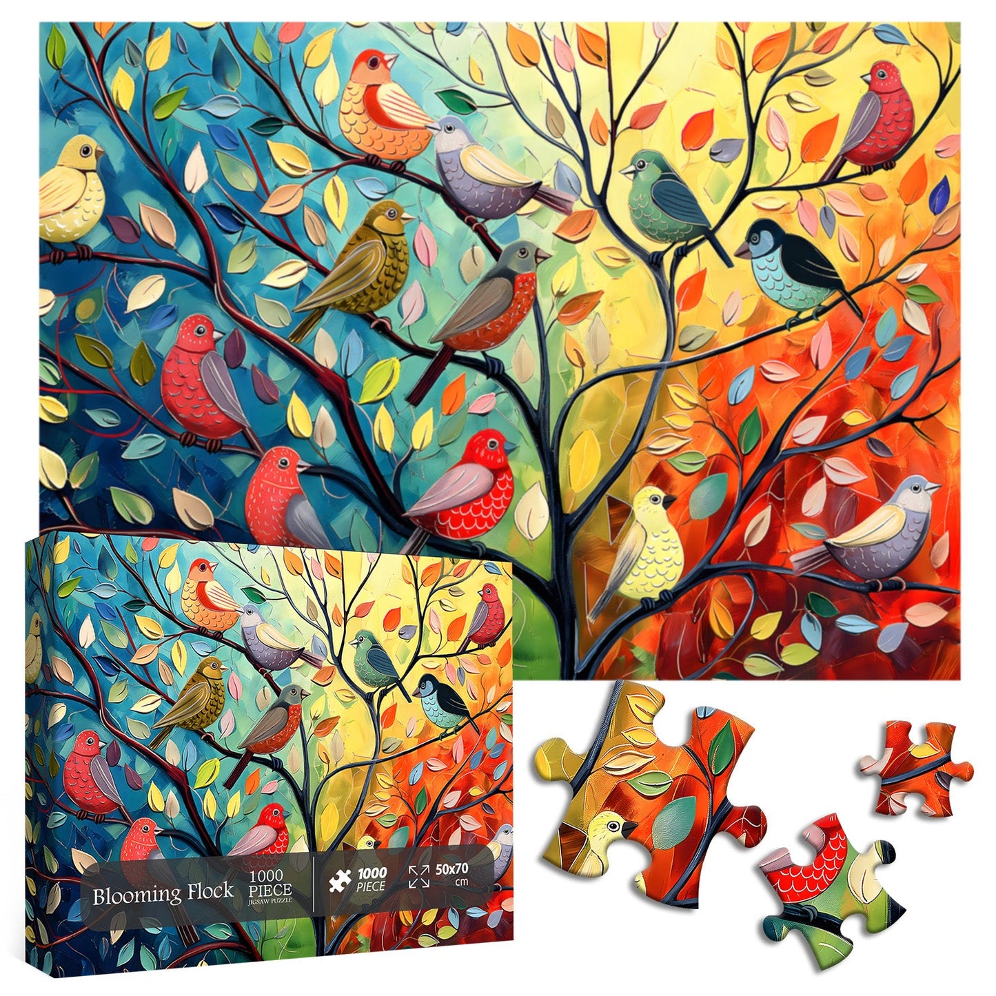 Blooming Flock Jigsaw Puzzle 1000 Pieces