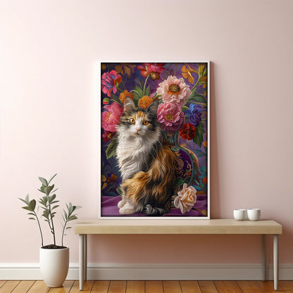 Cat and Flowers Jigsaw Puzzle 1000 Pieces