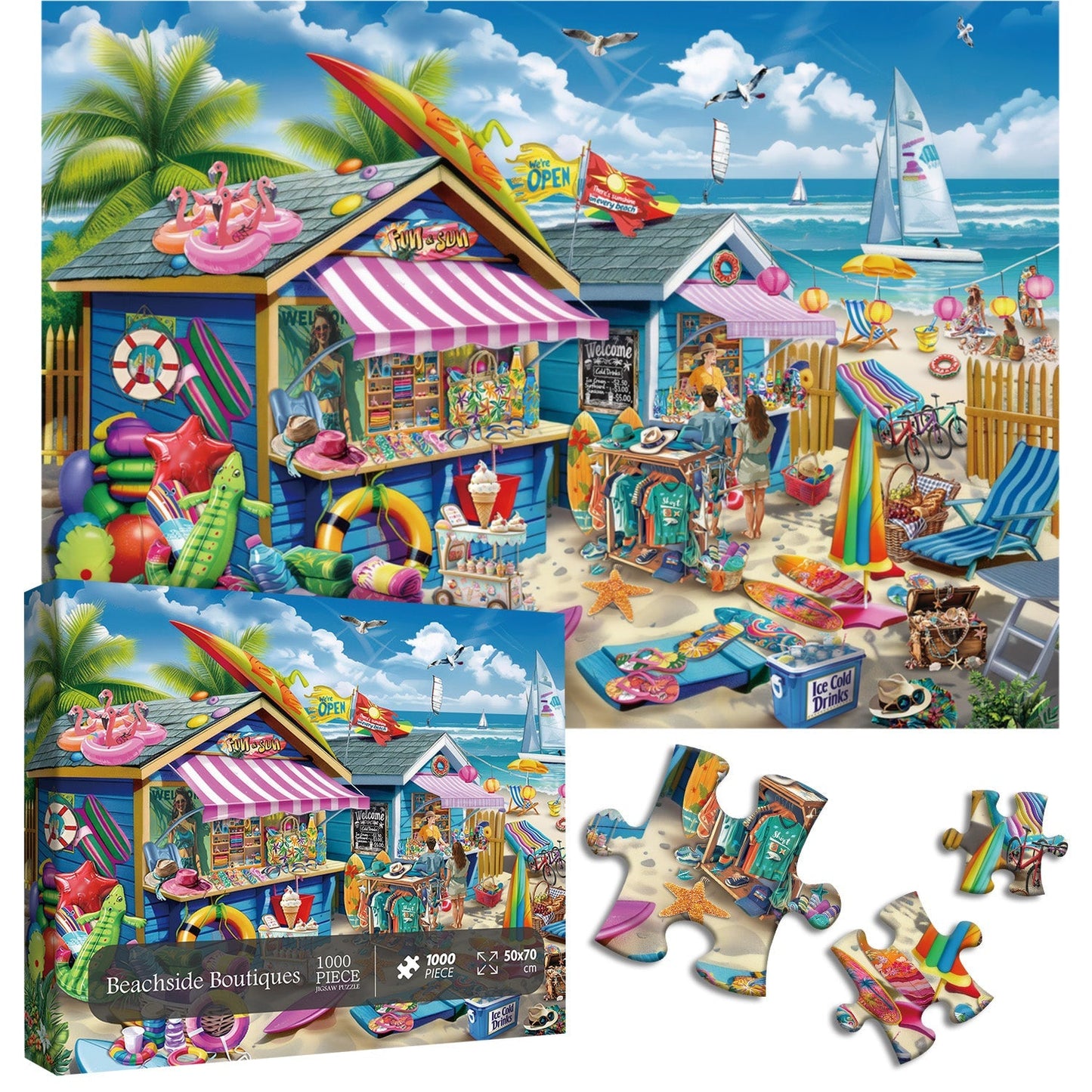 Beachside Boutiques Jigsaw Puzzle 1000 Pieces