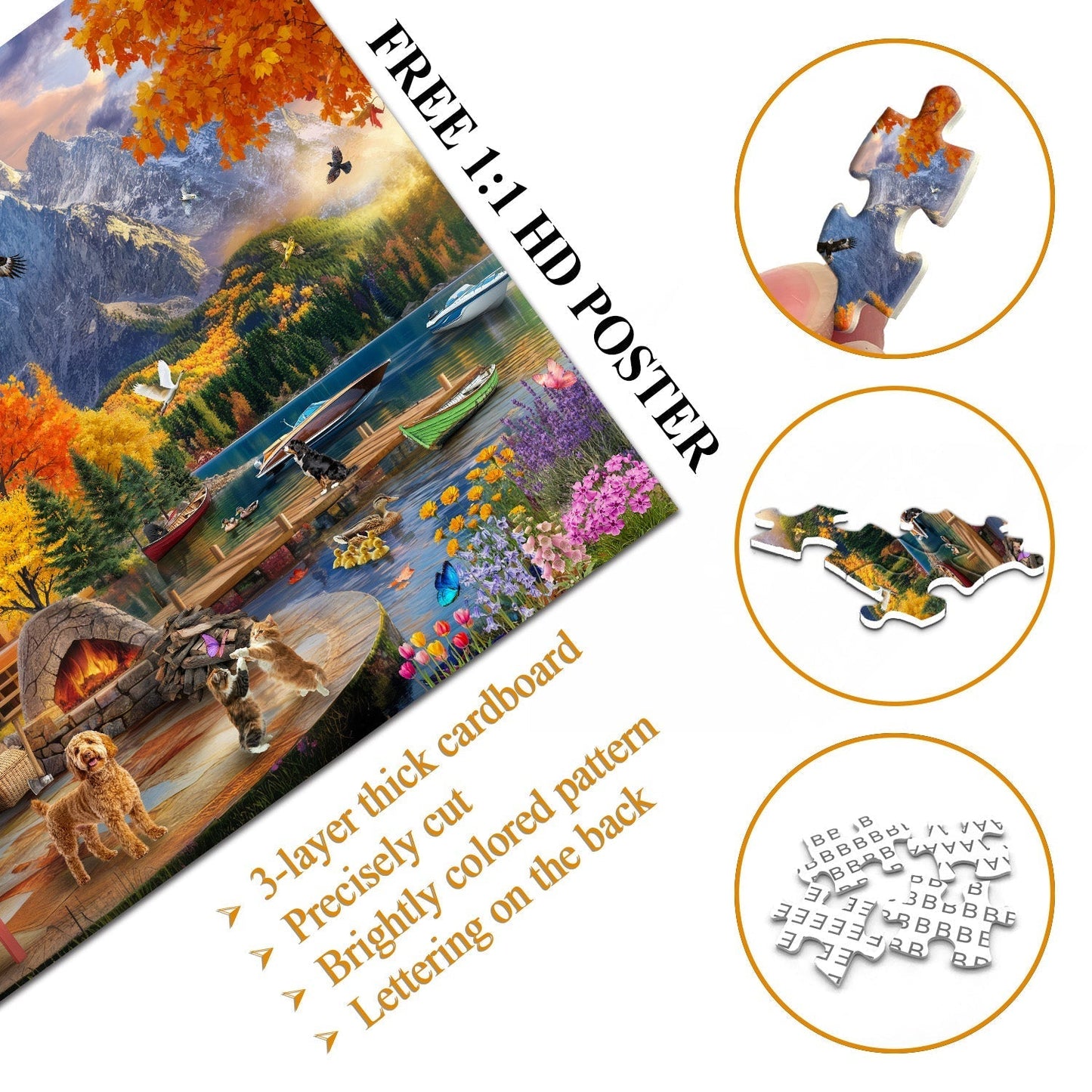 Autumn Cabin Jigsaw Puzzle 1000 Pieces