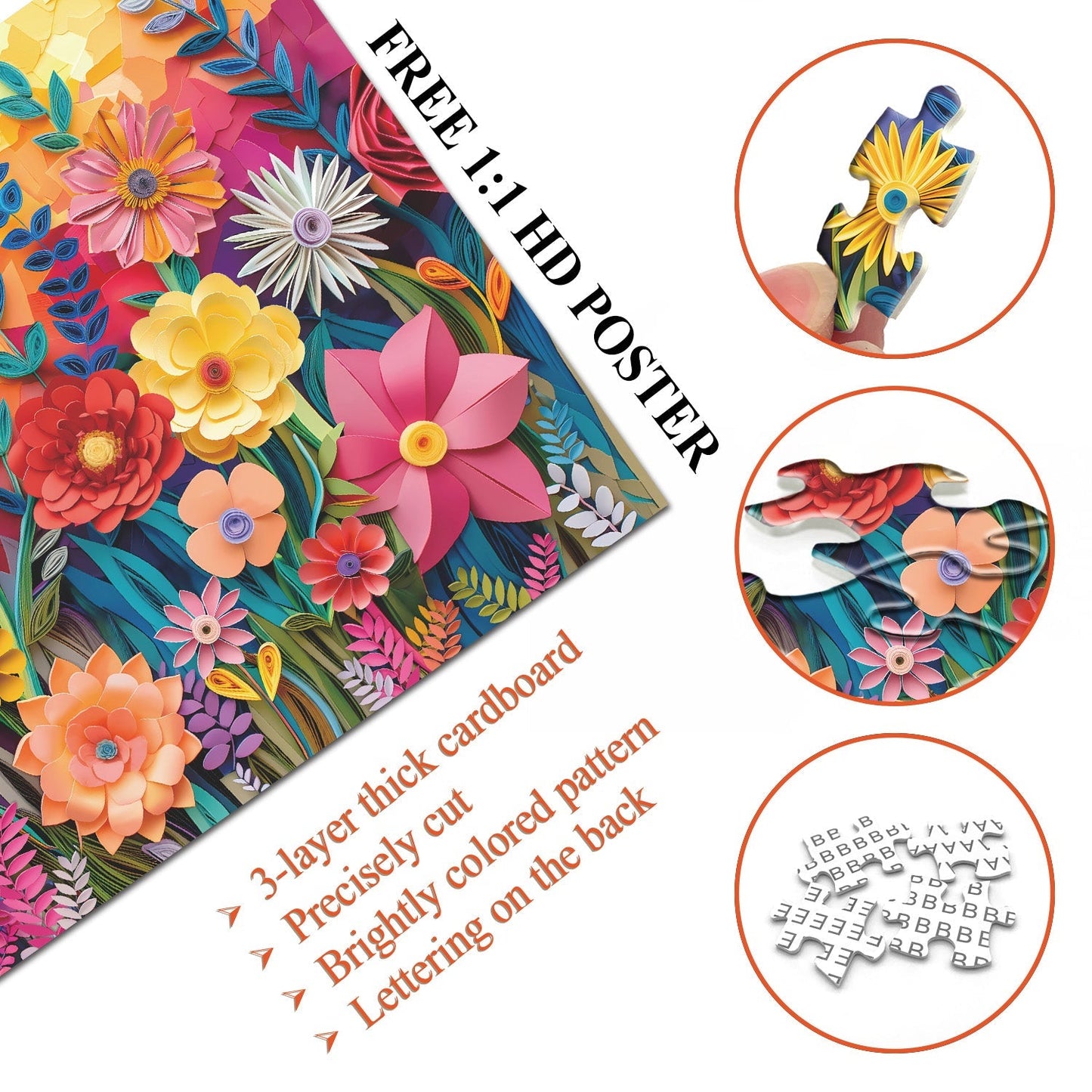 Colorful Flower Jigsaw Puzzle 1000 Pieces