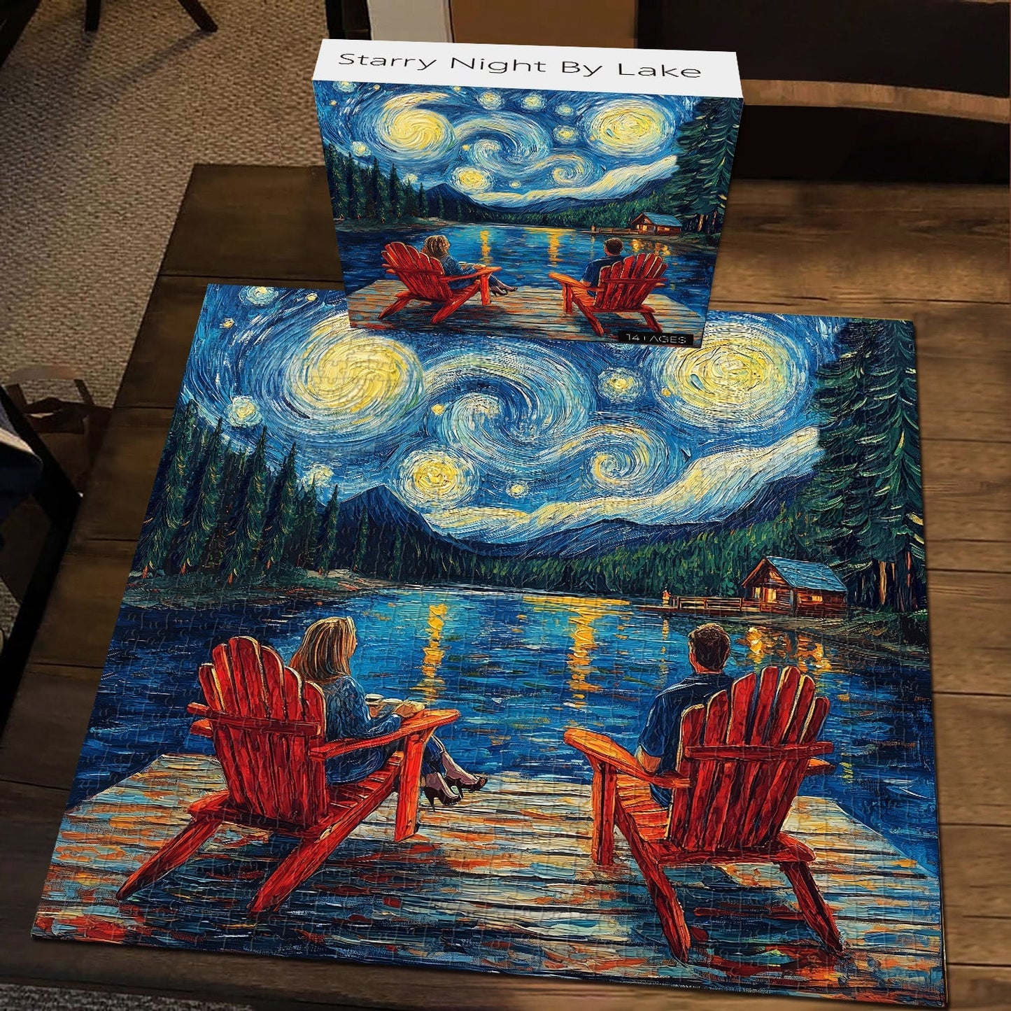 Starry Night By Lake Jigsaw Puzzle 1000 Pieces