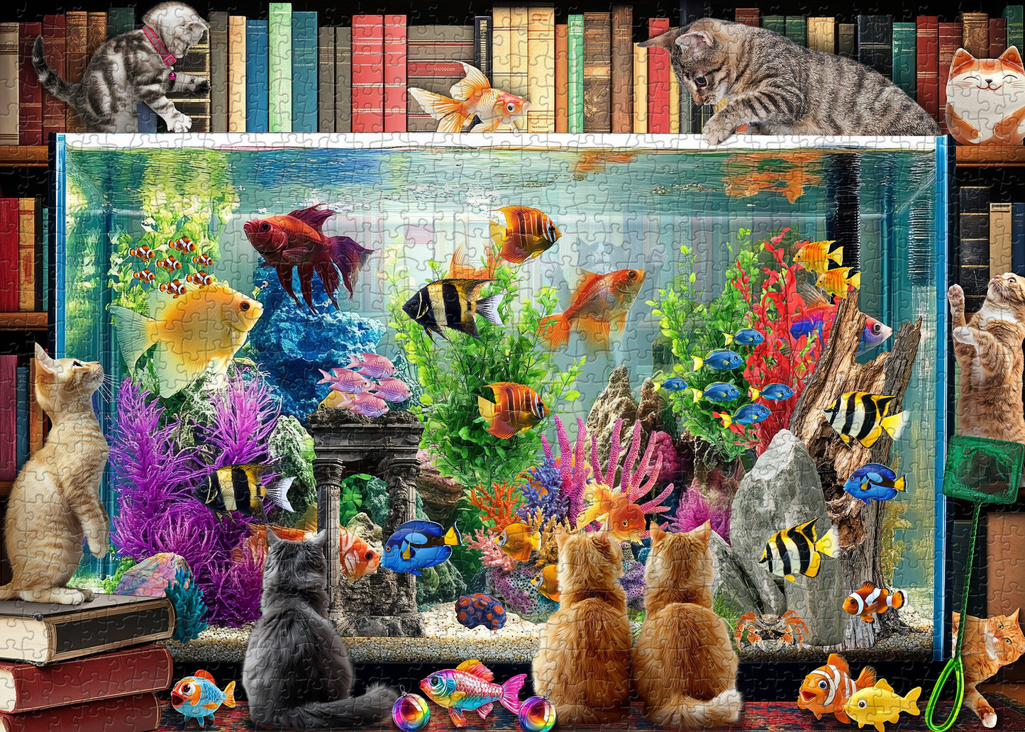 Cat and Fish Jigsaw Puzzle 1000 Pieces