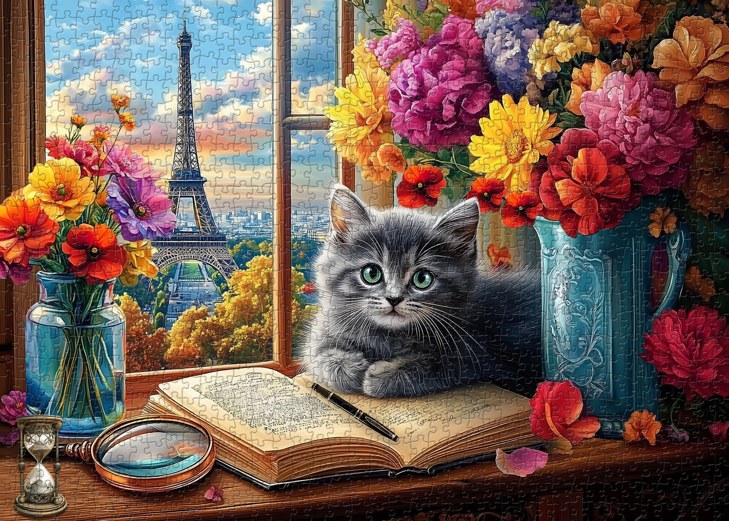 Window Kitten Jigsaw Puzzle 1000 Pieces