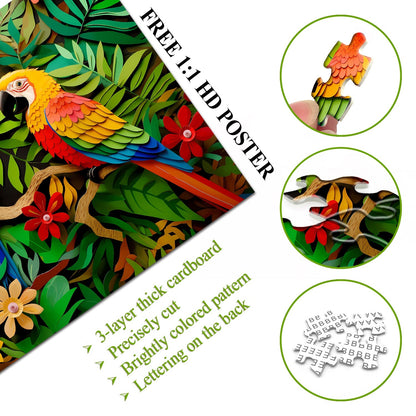 Floral Parrot Jigsaw Puzzle 1000 Pieces