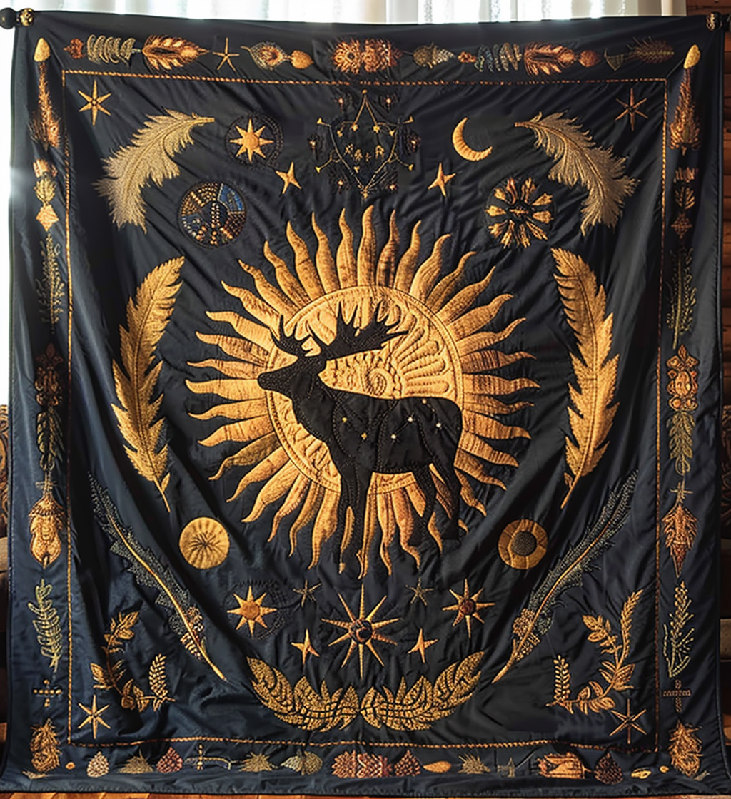 Sun and Stars Quilted Blanket NCU0DK147