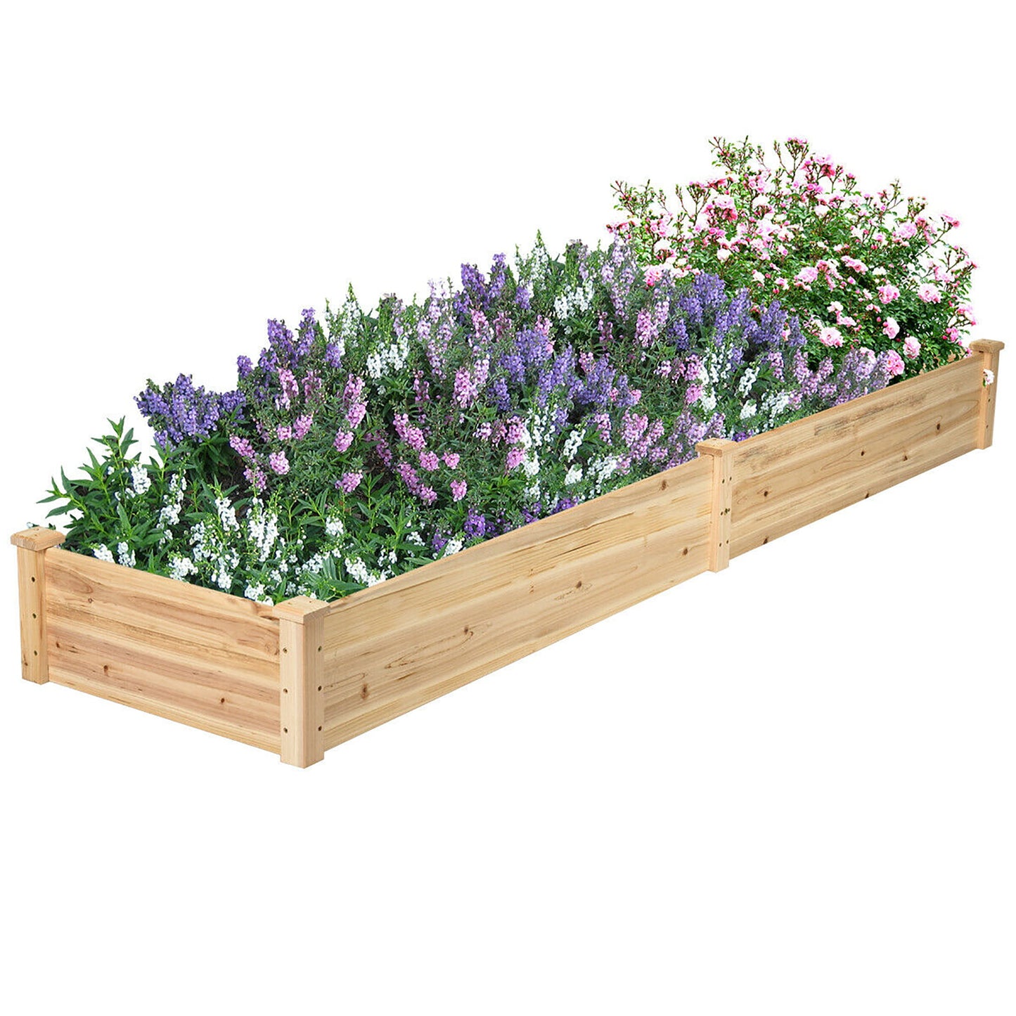 Wooden Vegetable Raised Garden Bed Backyard Patio Grow Flowers Planter