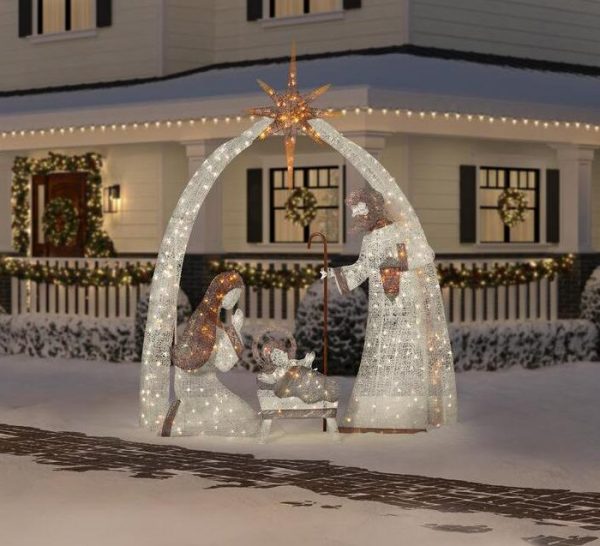 Christmas-10 ft led giant nativity scene set