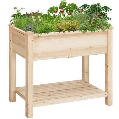 Wooden Raised Garden Bed Elevated Planter Box with Legs for Indoor/Outdoor