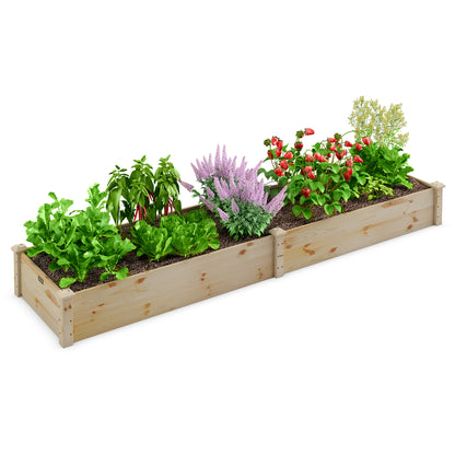 Wooden Raised Garden Bed Outdoor Wood Planter Box for Vegetables Flowers Fruit