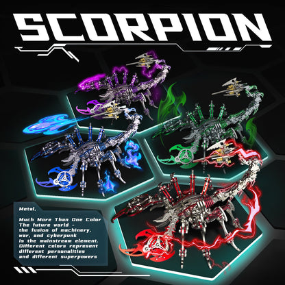 3D Puzzle DIY Model Kit Jigsaw Metal Scorpion King Mechanical Assembly Crafts-200PCS+