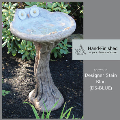 Owl 1-Piece Concrete Bird Bath