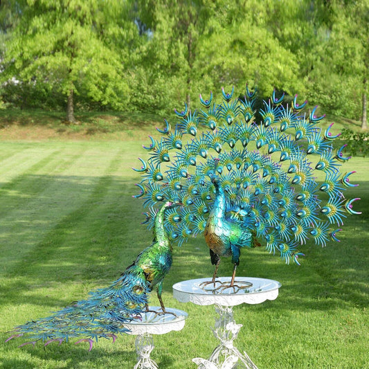 Large Peacocks with Crystal Detail