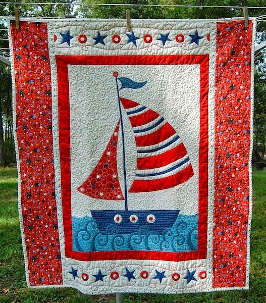 Sea Boat CLA080424019 Quilt Blanket