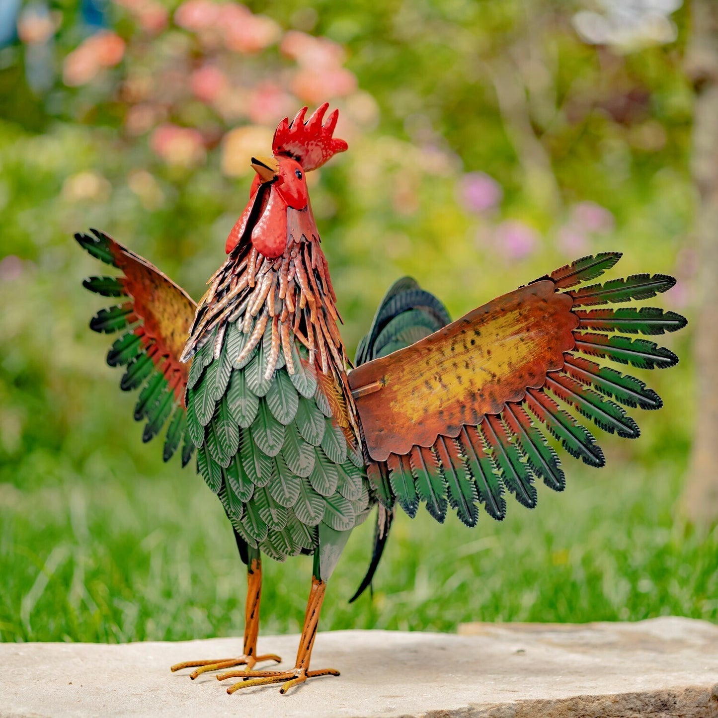 Assorted Style Galvanized Iron Rooster Figurines