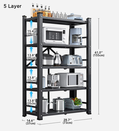 5-Tier Kitchen Unit Heavy Duty Metal Storage Shelves F88