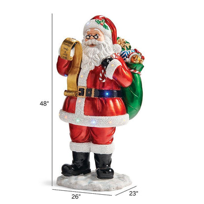 Nice List Santa LED and Fiber-Optic Yard Ornament