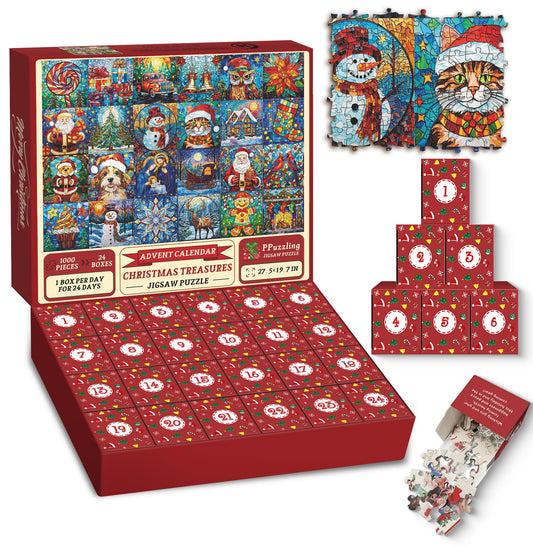 Christmas Treasures Advent Calendar Jigsaw Puzzle 1000 Pieces