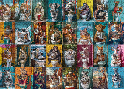 Animals on Toilet Jigsaw Puzzle 1000 Pieces