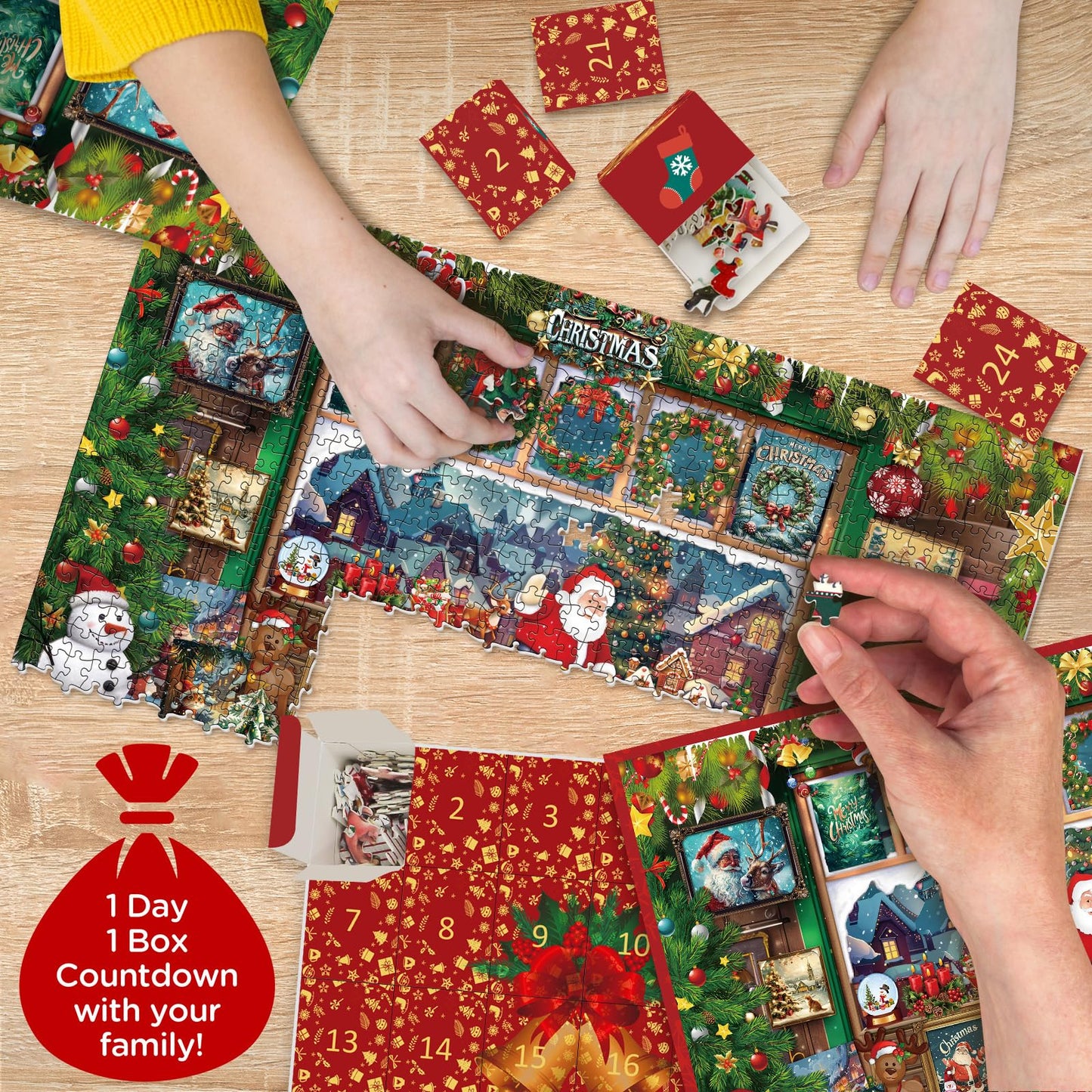 Christmas Ornament Advent Calendar Jigsaw Puzzle 1000 Pieces