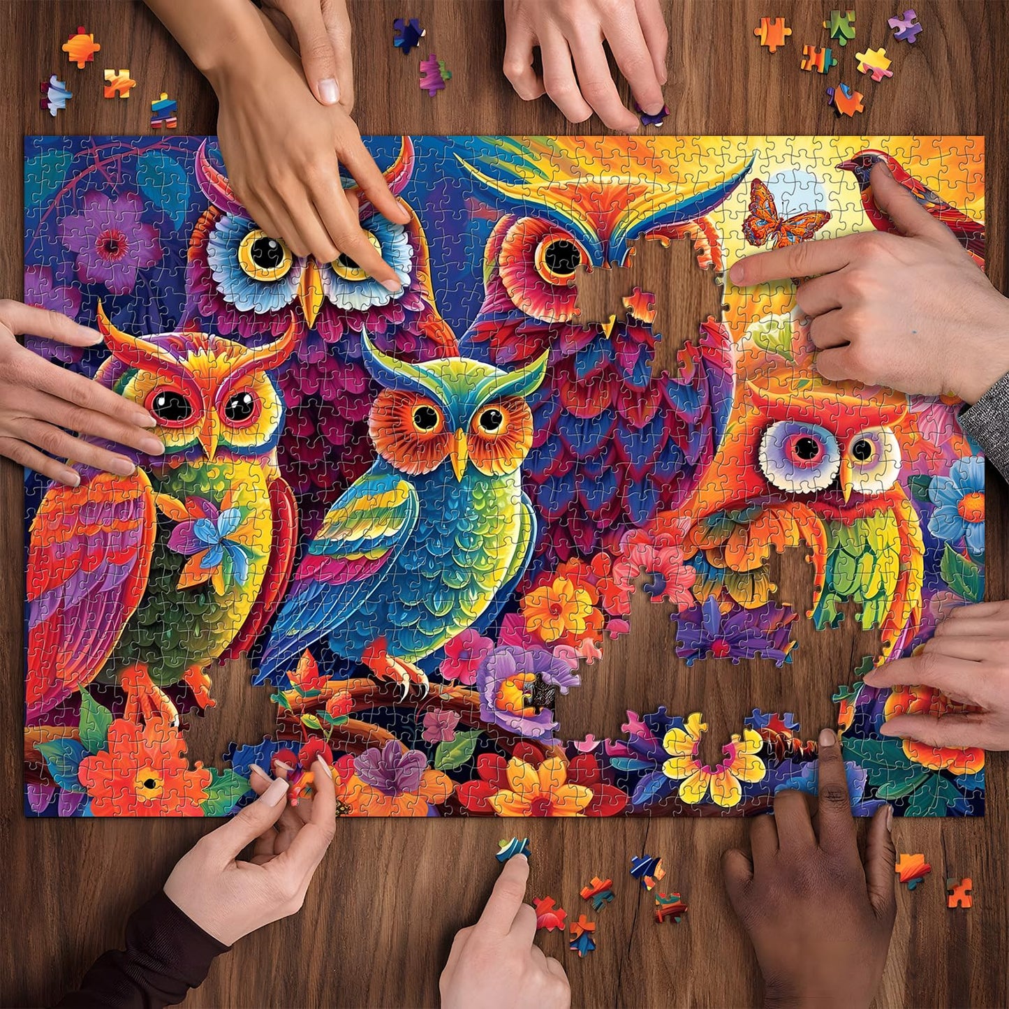 Colorful Owl Jigsaw Puzzle 1000 Pieces