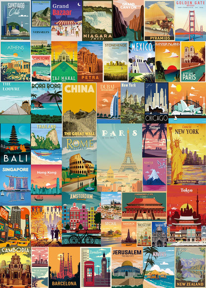 Vintage World Travel Jigsaw Puzzle 1000 Pieces