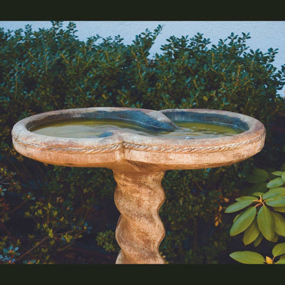 Spiral 1-Piece Concrete Bird Bath