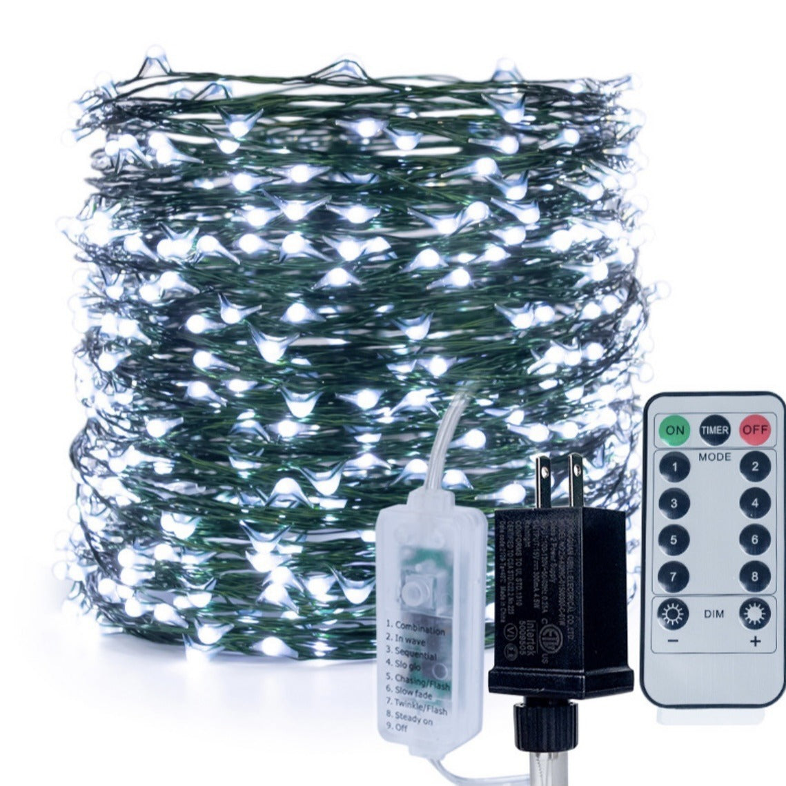 Christmas tree lights string green lines copper silk stars colorful lights string lights