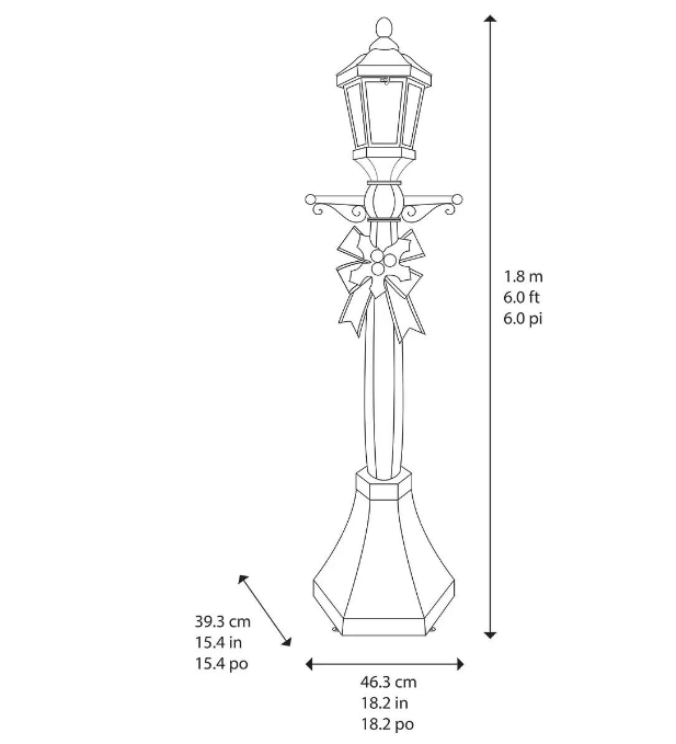 6' Lamp Post with LED Lights