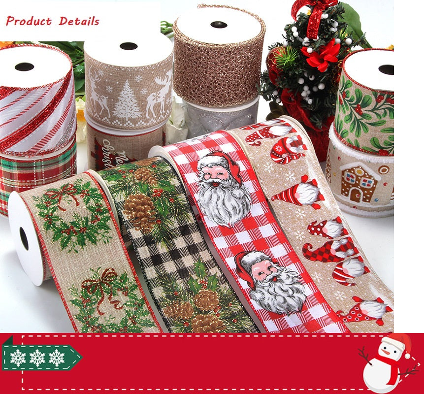 Christmas Wired Ribbon 4 Roll 20 Yards