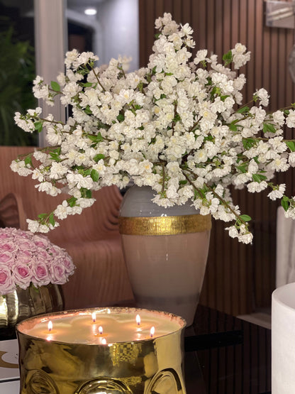 Goddess Vase with White Cherry Blossoms