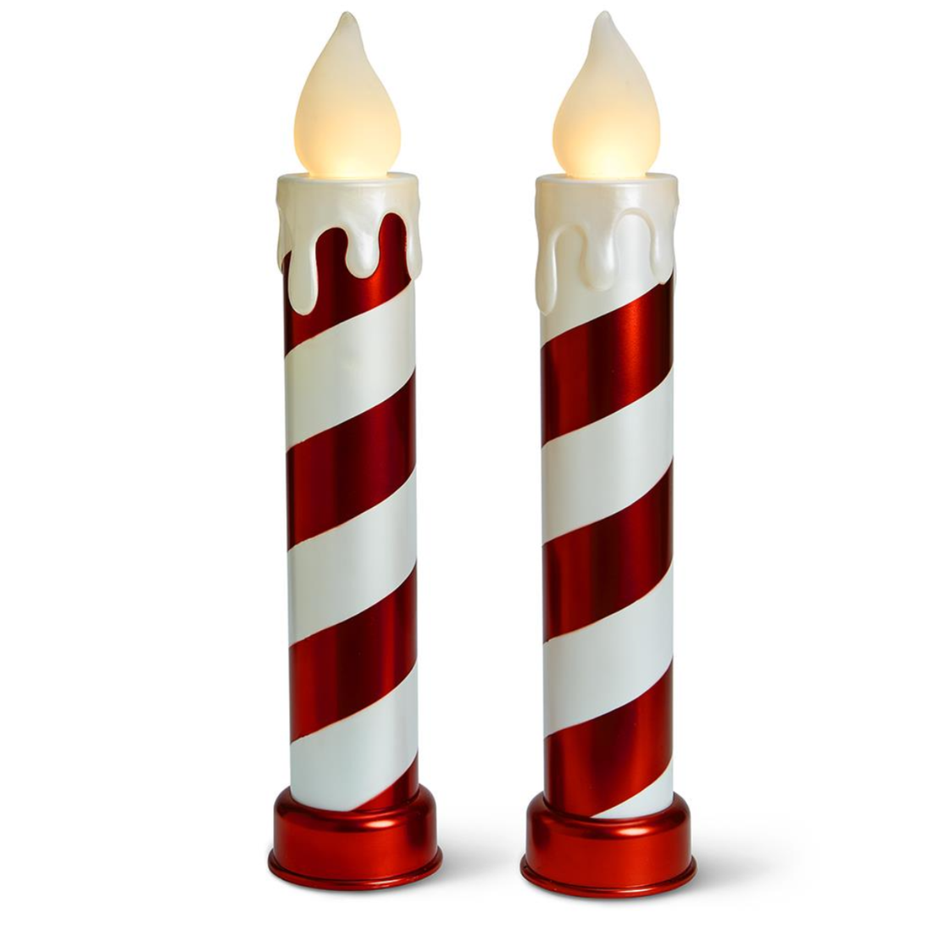 3' Flickering Candy Cane Candles