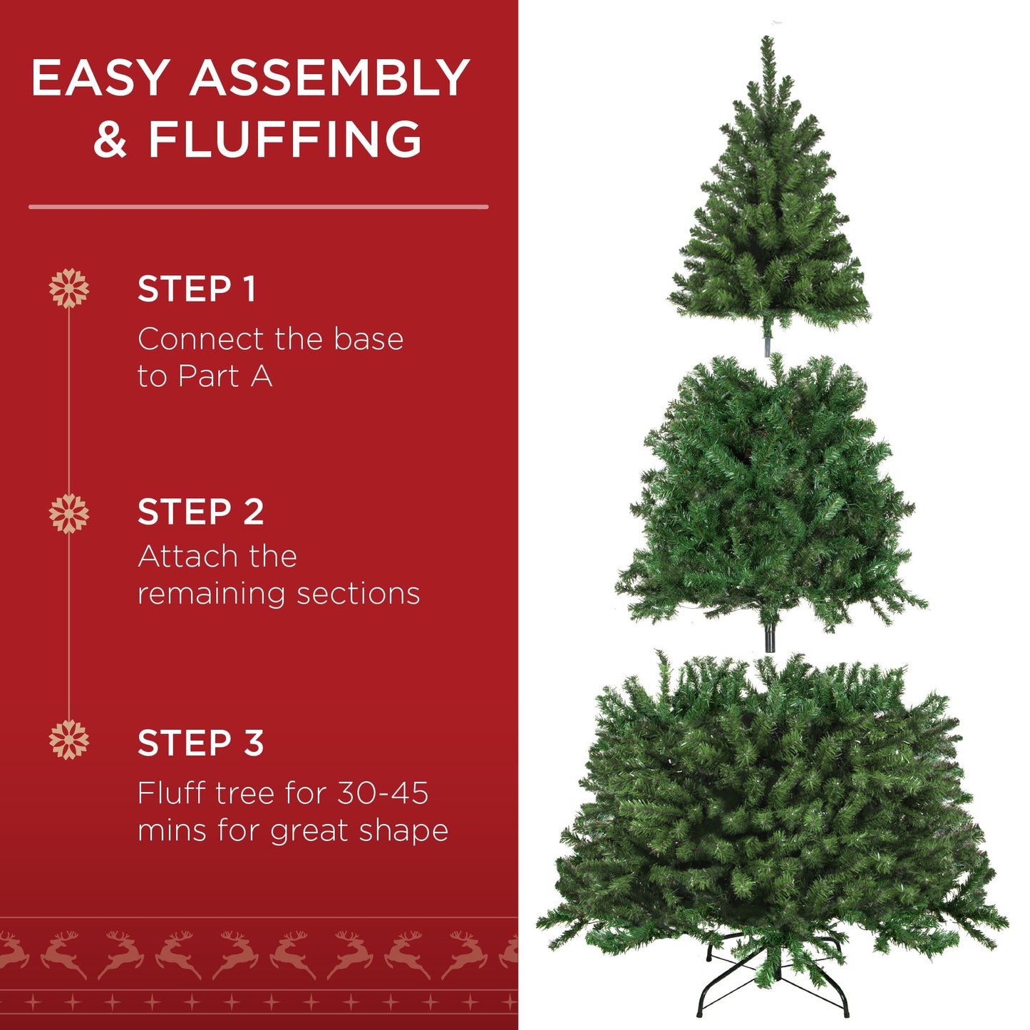 Premium Artificial Spruce Christmas Tree w/ Foldable Metal Base