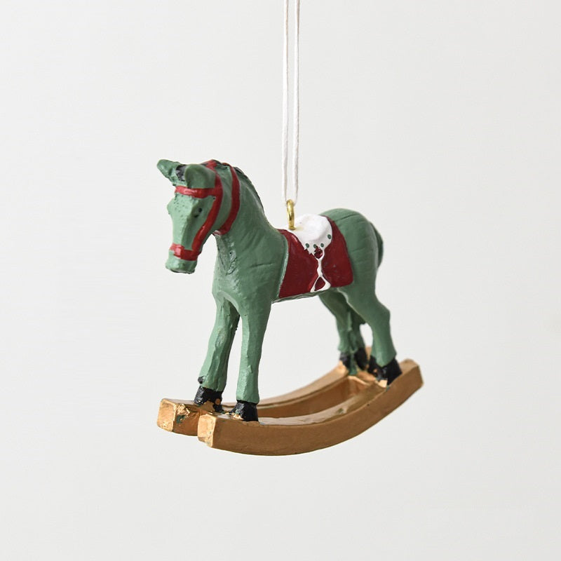 Christmas Tree 3D Rocking Horse Pendant