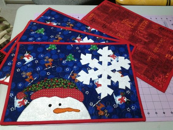 Snowman CLA08122341 Quilted Placemats