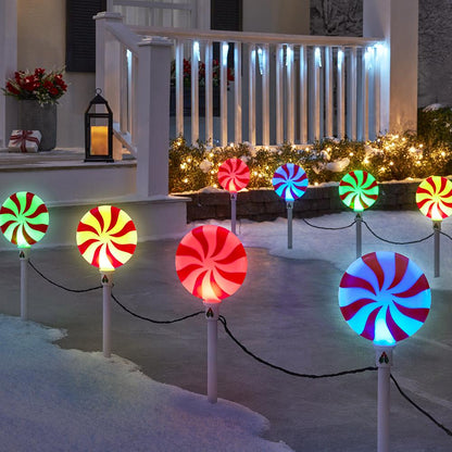 The Peppermint Candy Holiday Pathway Lights