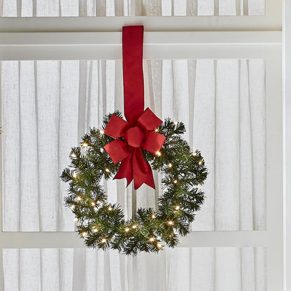 The 18" Cordless Prelit Outdoor Window Wreath