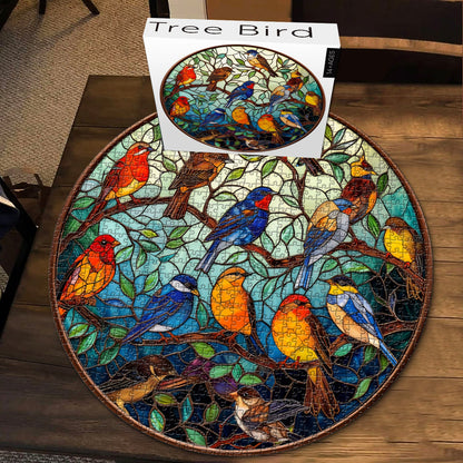 Stained Glass Bird Tree Jigsaw Puzzle 1000 Pieces