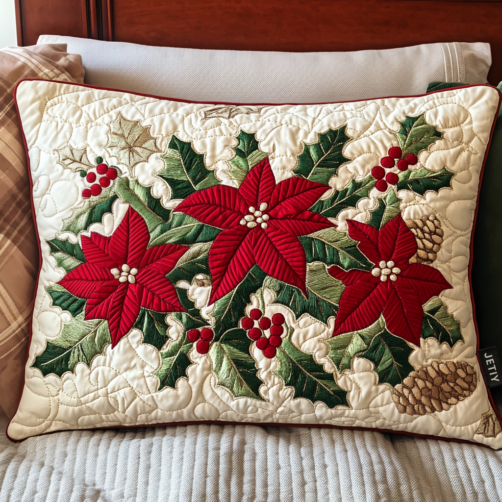 Poinsettia Charm Bedding Pillow Case NCU0NT1930