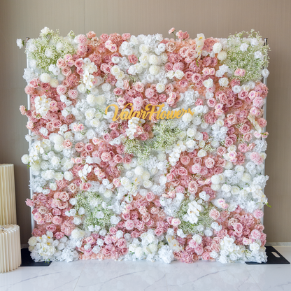 5D Roll-Up Flower Wall Backdrop for Wedding & Party Celebration Decor-1