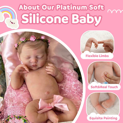 12"&16" Flexible Full Body Silicone Reborn Baby Doll Girl Retaneu