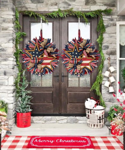 Rustic Patriotic Stars Wreath