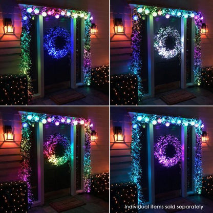 Christmas-the light show holiday trim wreath