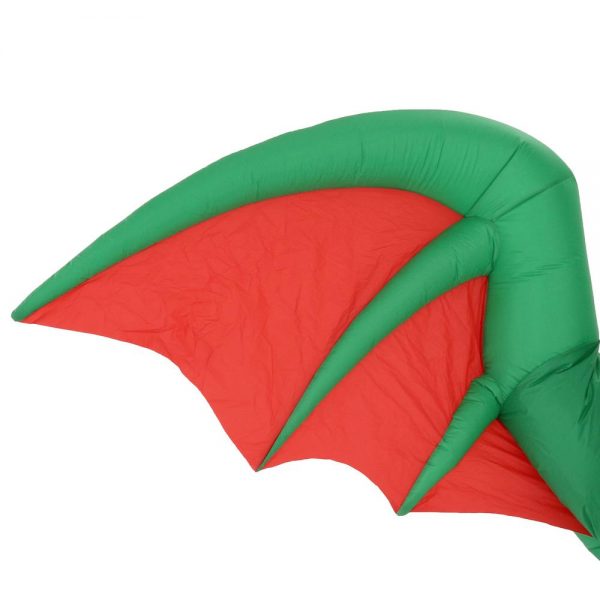 Christmas-9 ft animated inflatable kaleidoscope dragon with santa hat