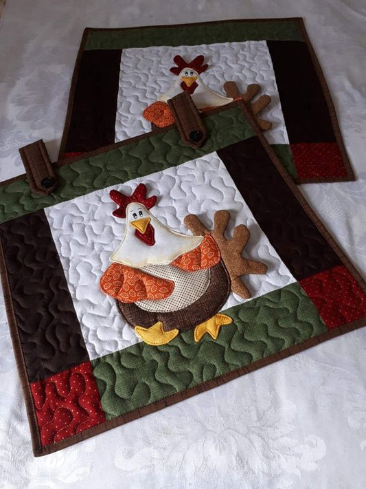 Chicken CLA21112372 Quilted Placemats