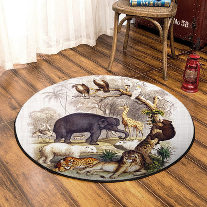 Animals CLA070801 Round Area Rug