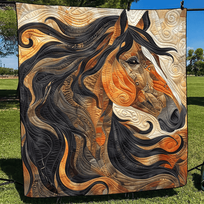 Abstract Horse Quilted Blanket NCU0TH773