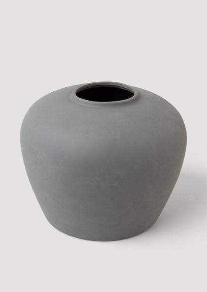 Smokey Slate Large Clay Table Vase - 11"