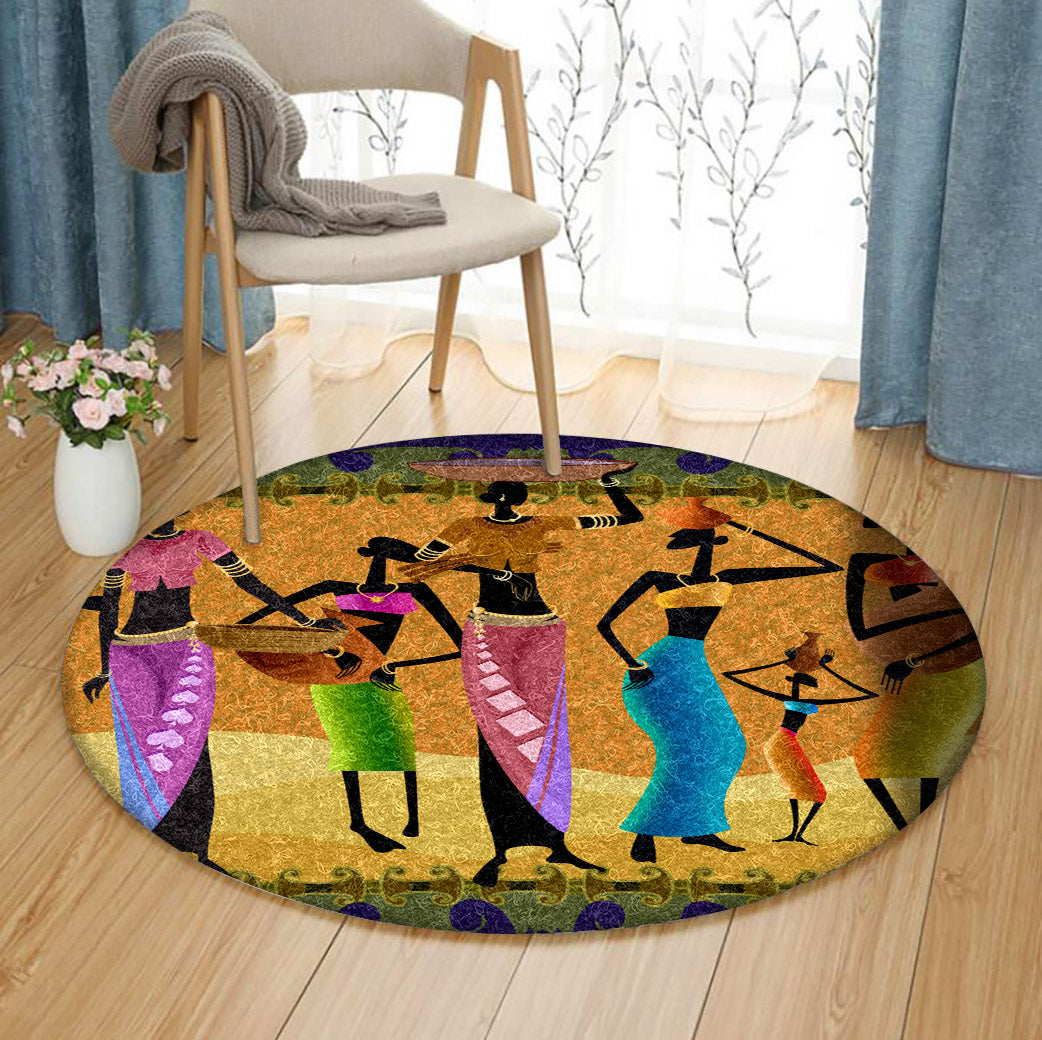 African Women HN280801RR Round Area Rug