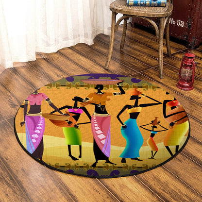 African Women HN280801RR Round Area Rug